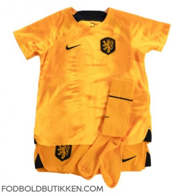 Holland Hjemmebanetrøje Børn VM 2022 Kortærmet (+ Korte bukser)